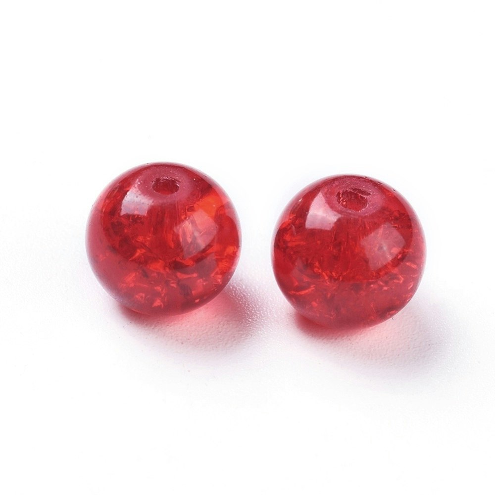 Krackelerad glaspärlor, 8mm
