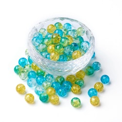 Krackelerad glaspärlor, 8mm