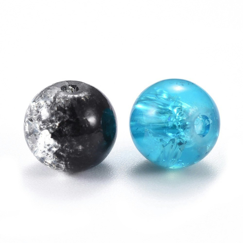 Krackelerad glaspärlor, 8mm