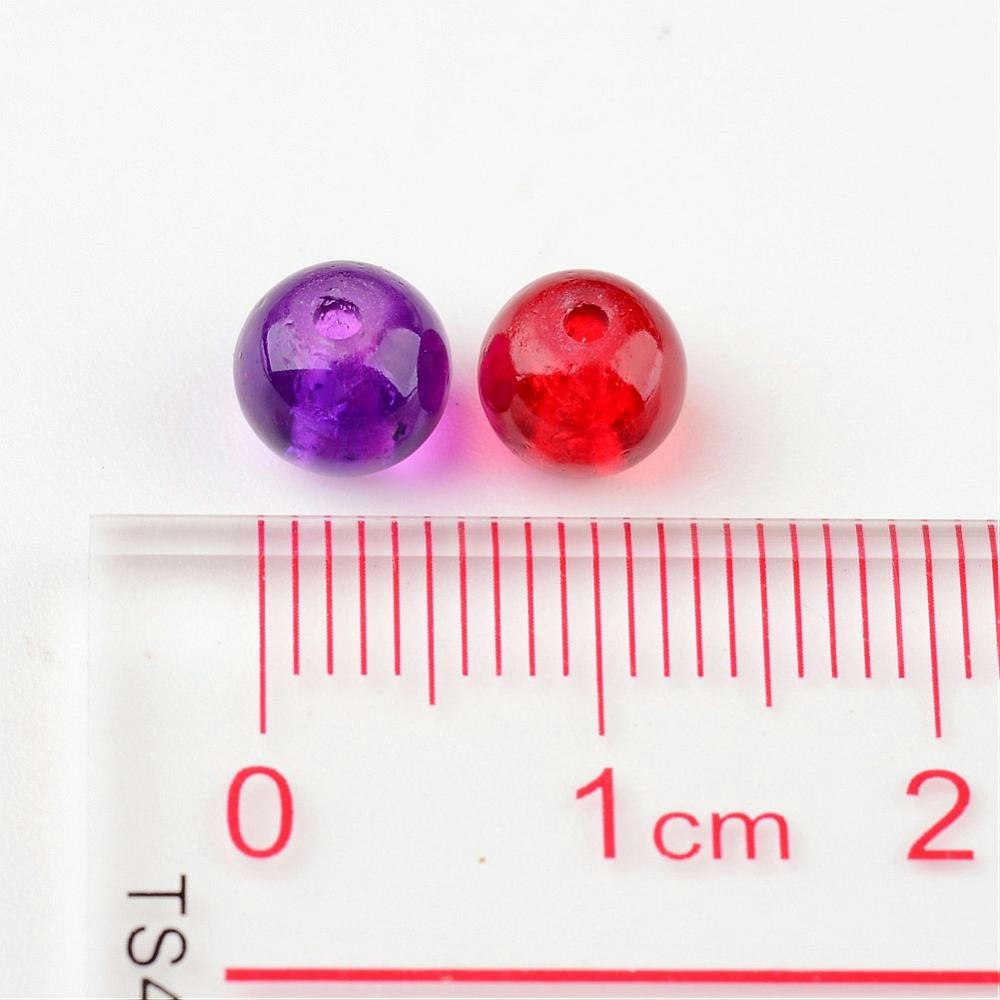 Krackelerad glaspärlor, 6mm