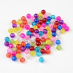 Krackelerad glaspärlor, 6mm