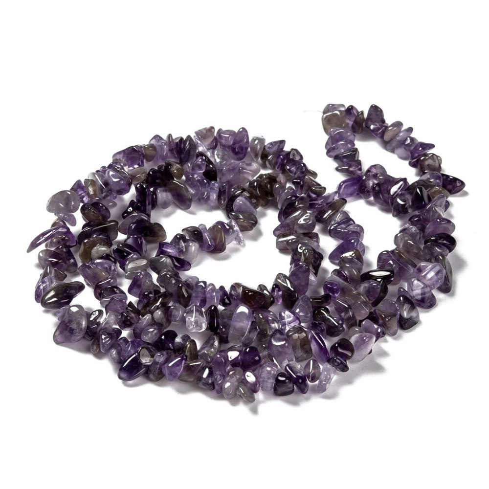 Naturell ametist, Chip, 5~9x5~9mm, 1 Sträng