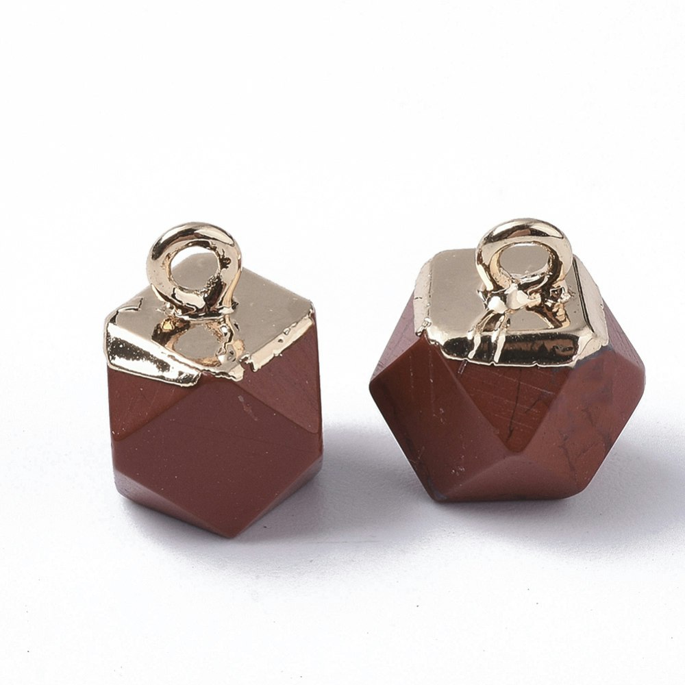Naturell Röd Jaspis, Hänge, 12x10x10mm, 1st