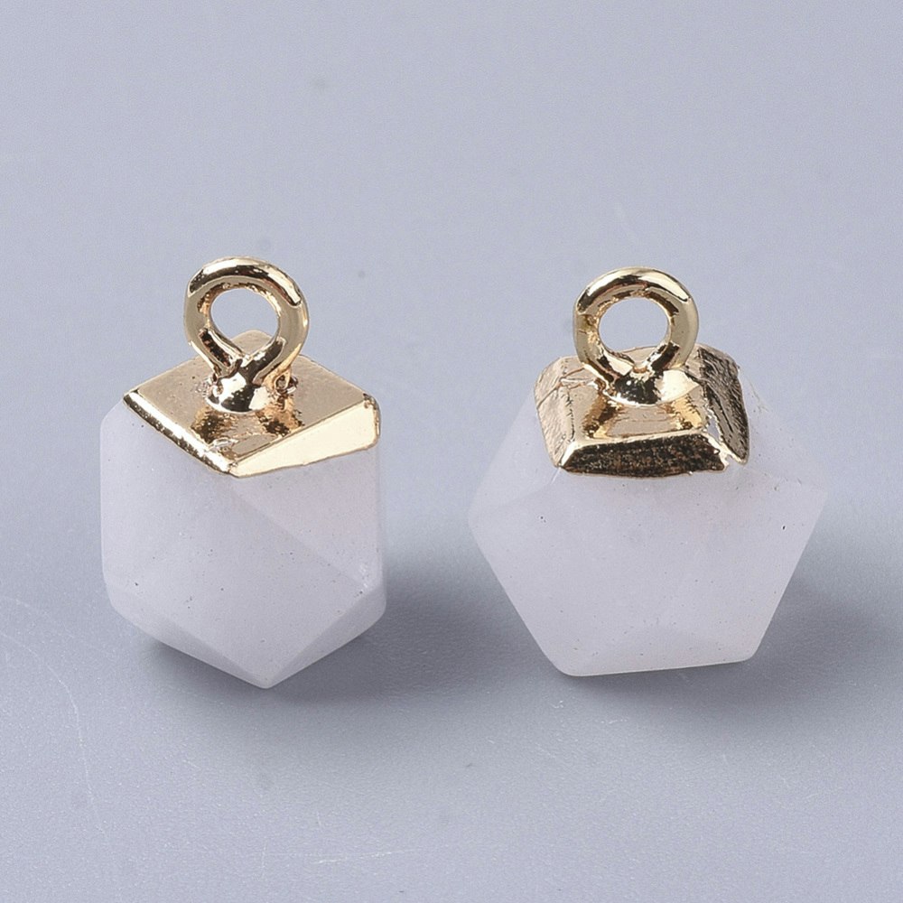 Naturell Vit Jade, Hänge, 12x10x10mm, 1st
