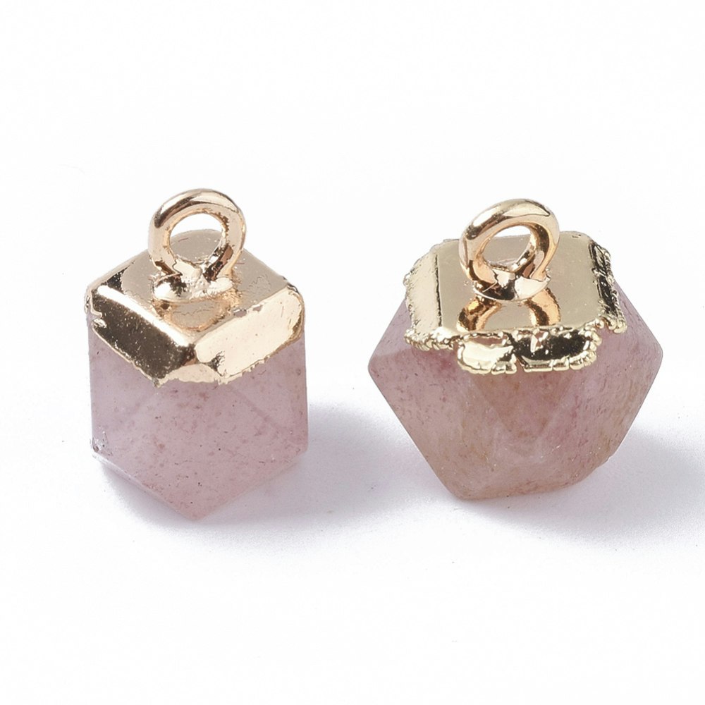 Naturell Jordgubbskvarts, Hänge, 12x10x10mm, 1st
