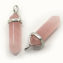 Naturell Rosenkvarts, Hänge, 36~45x12mm, 1st