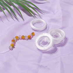 Elastisk tråd, 0,8mm, 10 meter, Vit