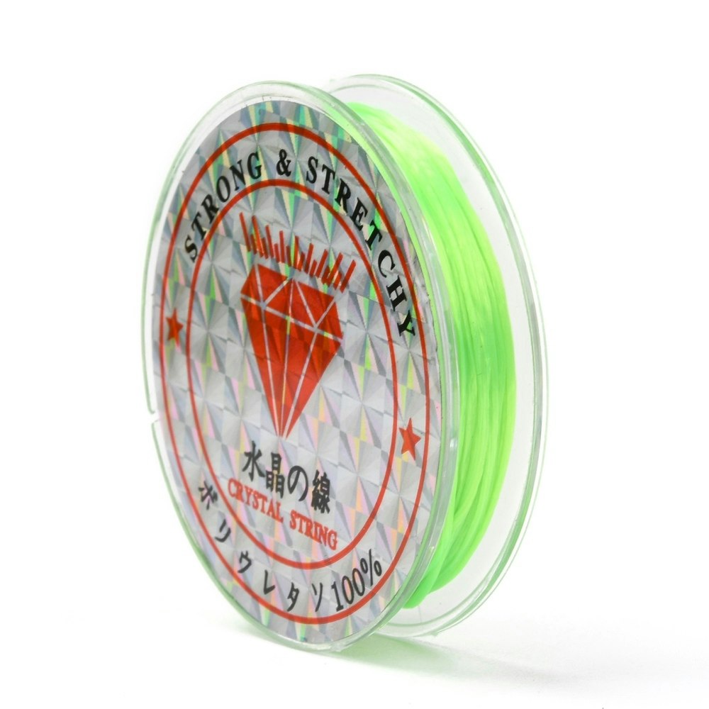 Elastisk tråd, 0,8mm, 10 meter, Lime grön