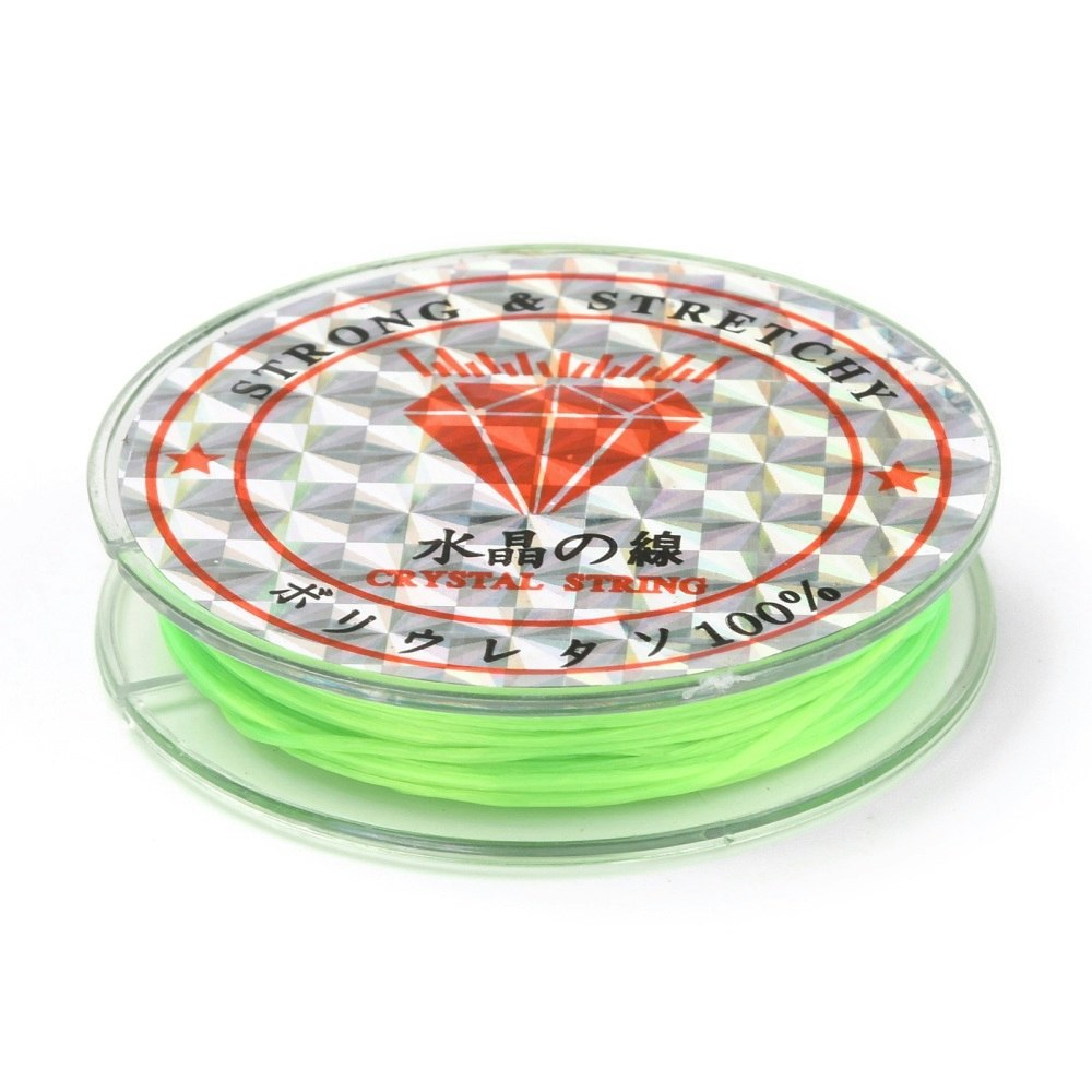 Elastisk tråd, 0,8mm, 10 meter, Lime grön