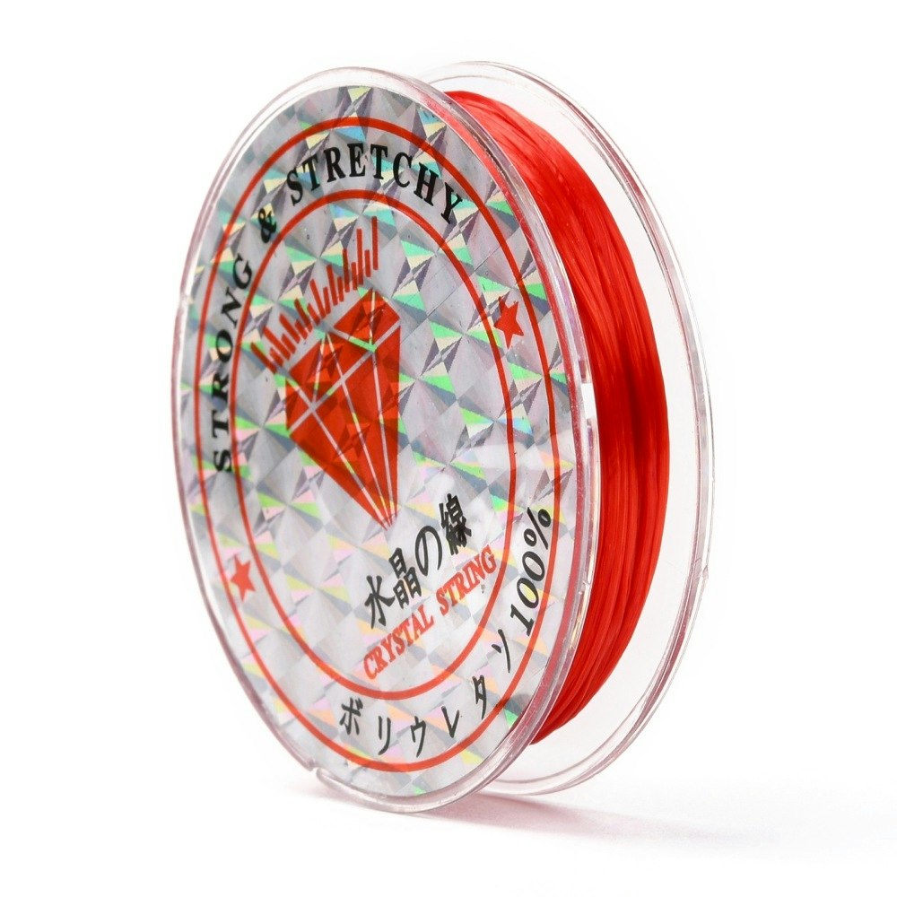 Elastisk tråd, 0,8mm, 10 meter, Röd