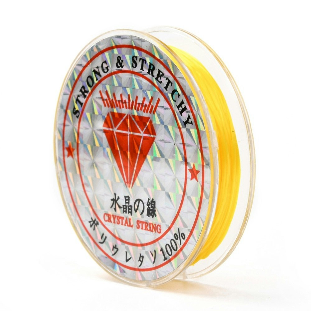 Elastisk tråd, 0,8mm, 10 meter, Gul