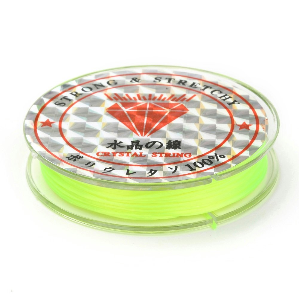 Elastisk tråd, 0,8mm, 10 meter, Gröngul