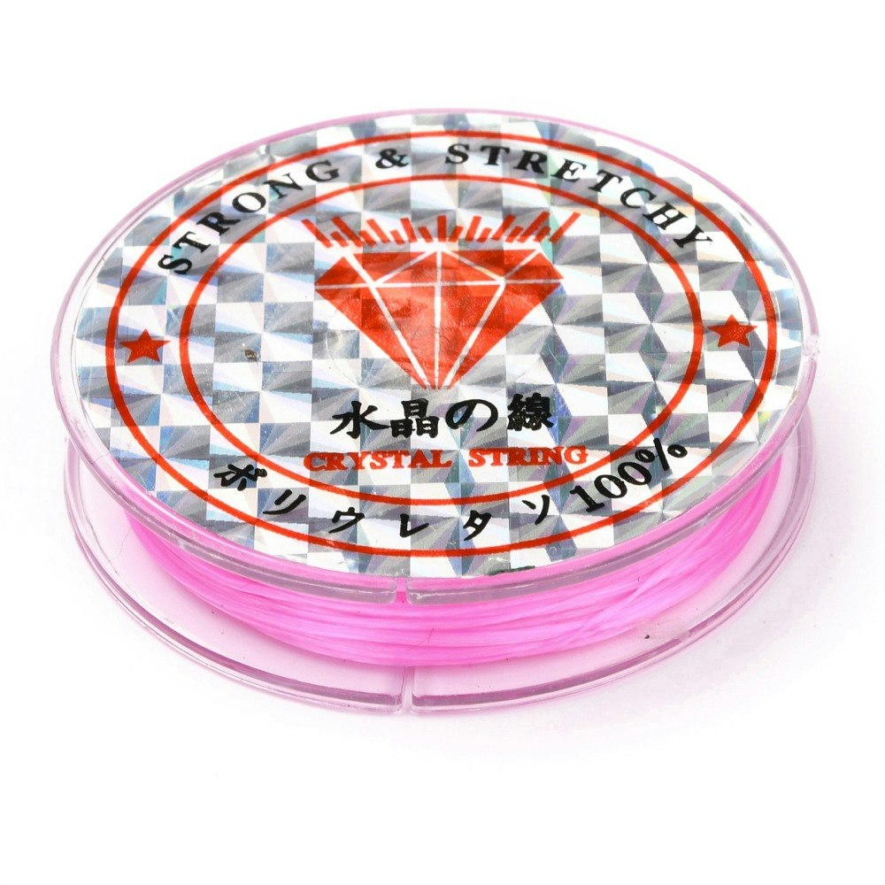 Elastisk tråd, 0,8mm, 10 meter, Hot pink