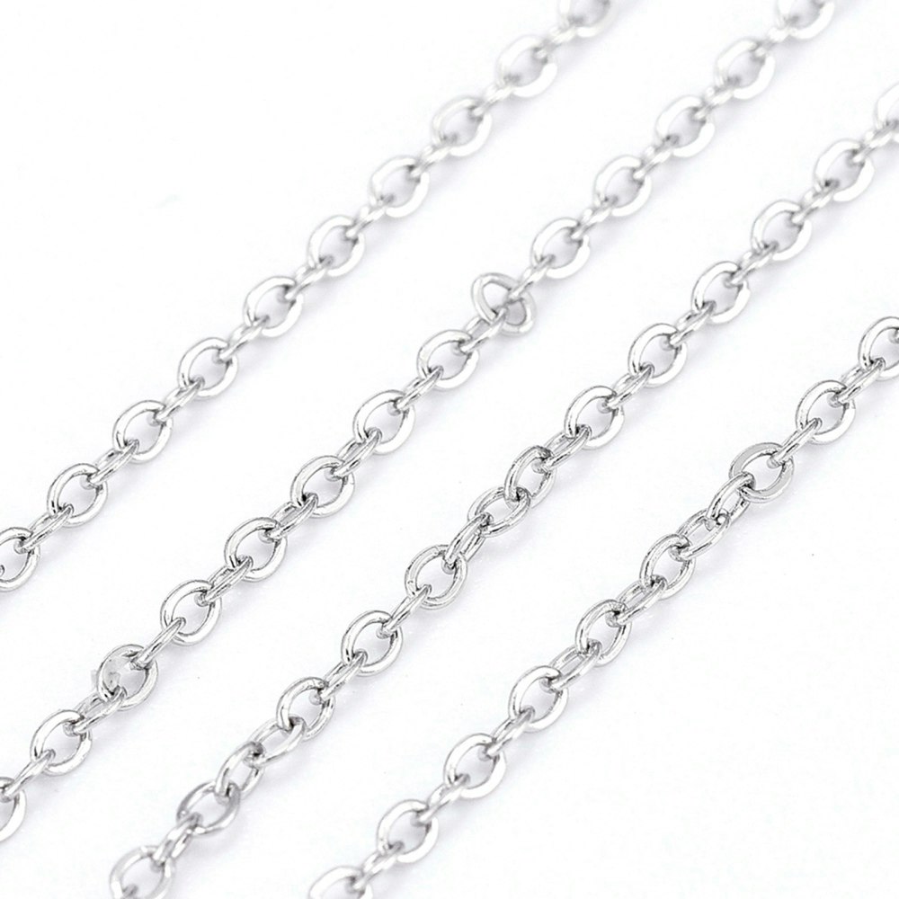 Kedja, Rostfritt stål, 1.6x1.3x0.3mm
