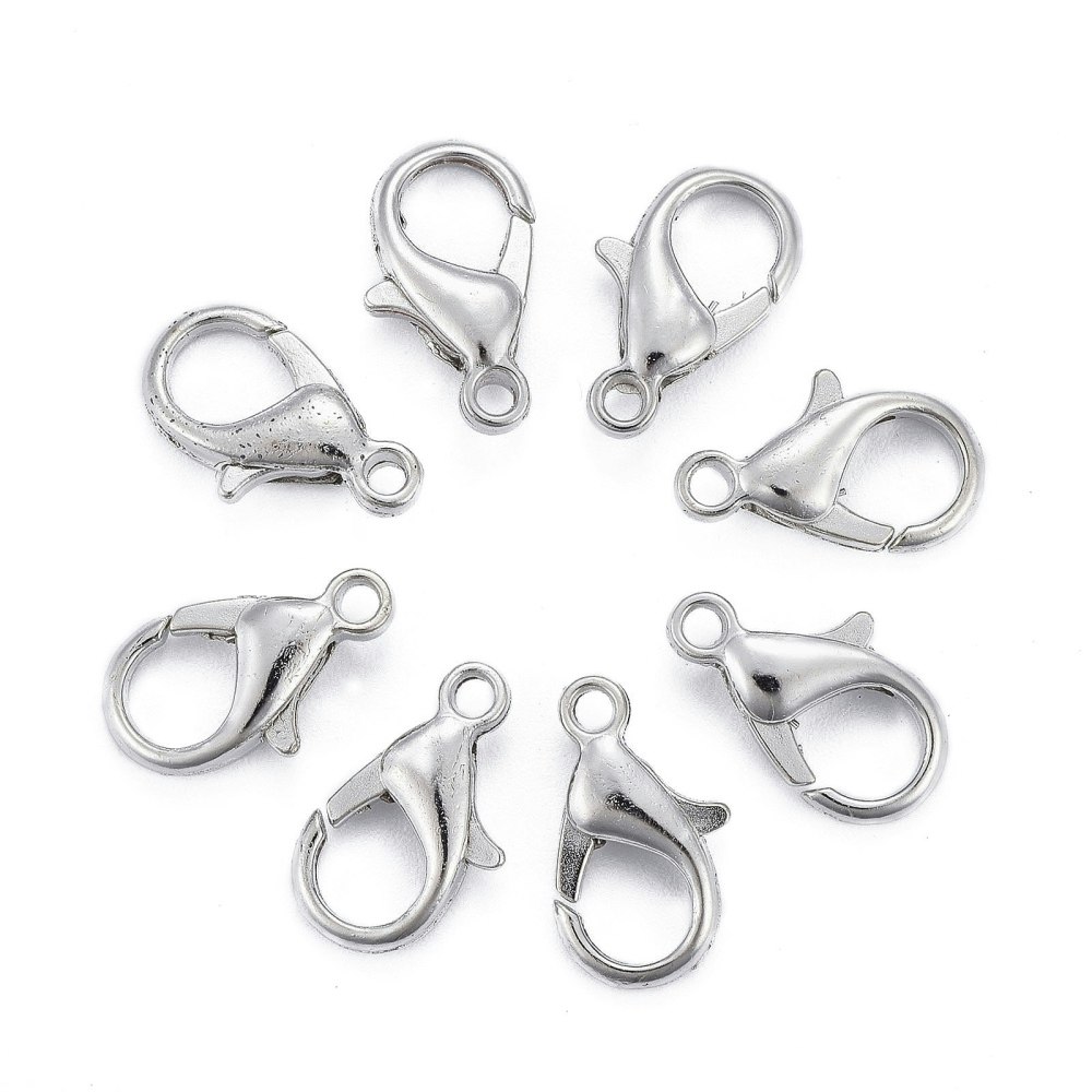 Klolås, 14x8mm, 25st, Platinum