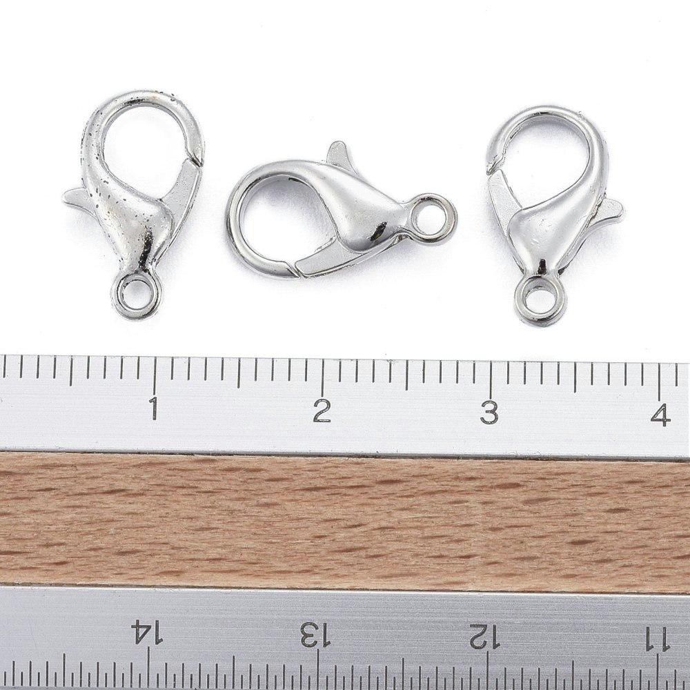 Klolås, 14x8mm, 25st, Platinum