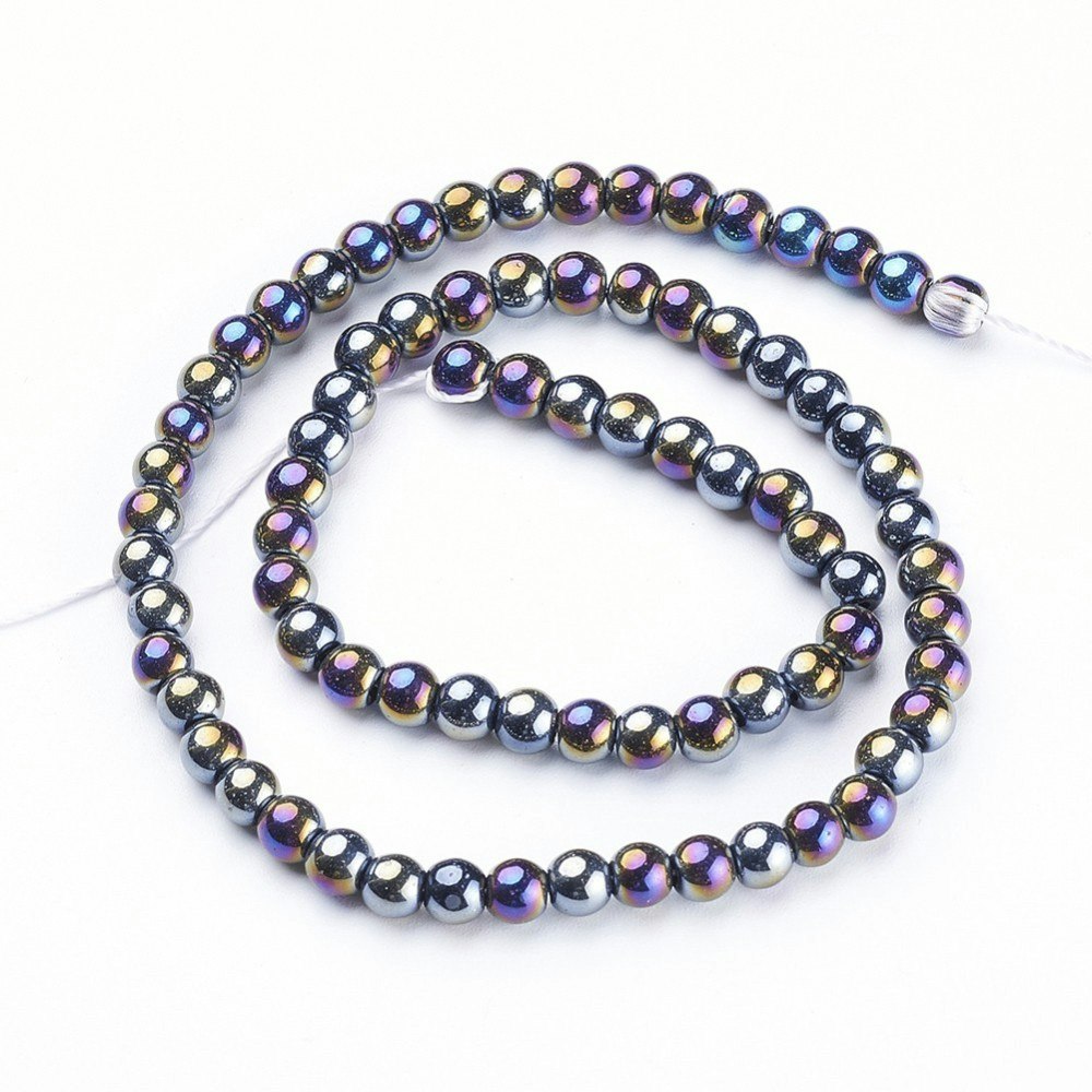 Glaspärlor, Svart, 6mm