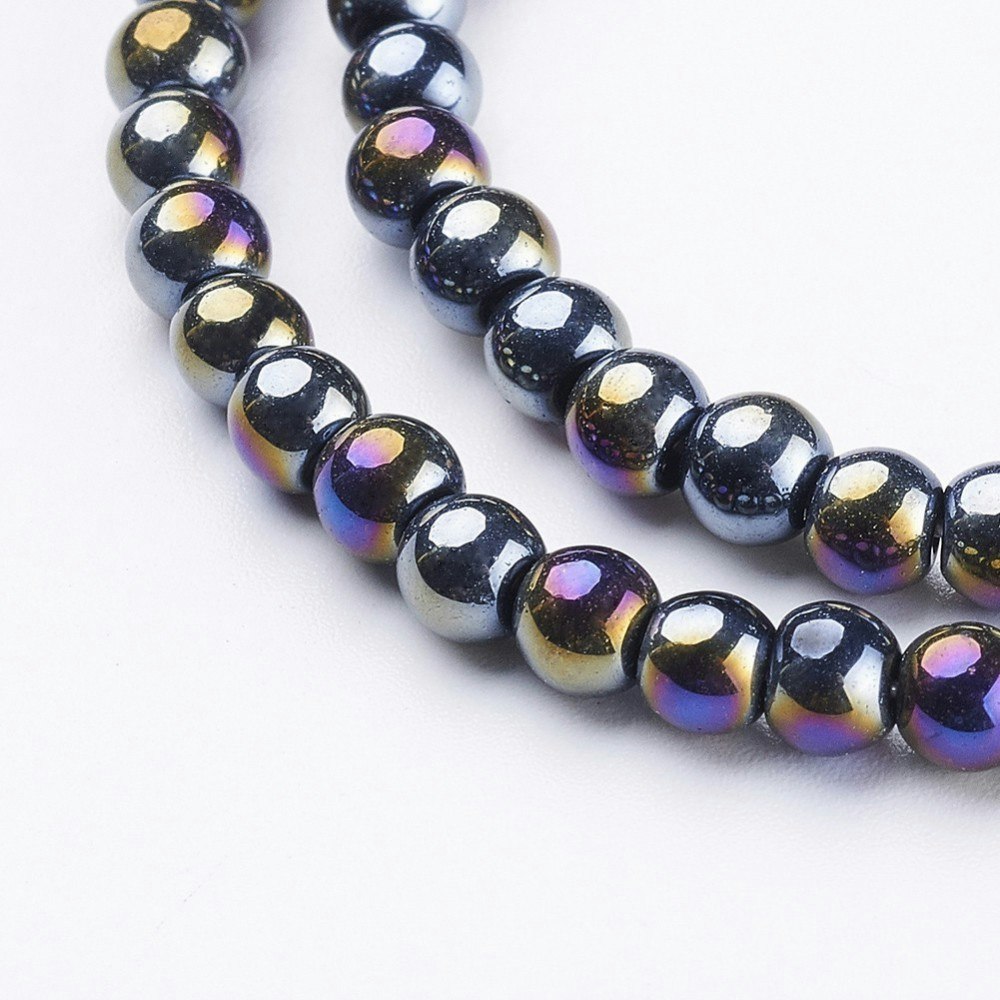 Glaspärlor, Svart, 4mm