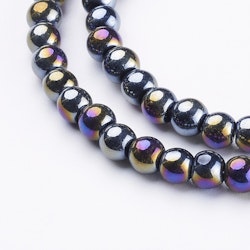 Glaspärlor, Svart, 4mm