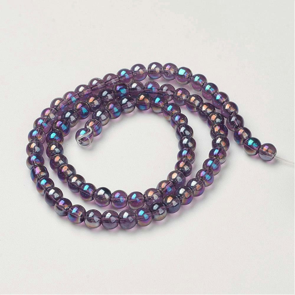 Glaspärlor, DarkSlate Blue, 6mm