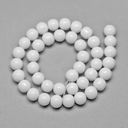 Glaspärlor, White, 8mm