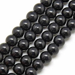 Glaspärlor, Black, 8mm