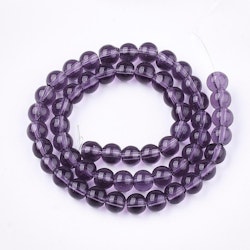 Glaspärlor, Purple, 4mm