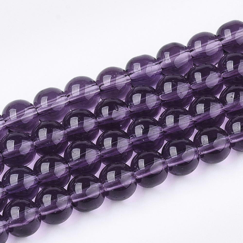 Glaspärlor, Purple, 4mm