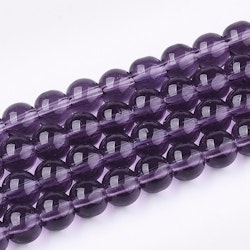 Glaspärlor, Purple, 4mm