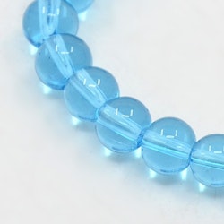 Glaspärlor, Deep Sky Blue, 6mm