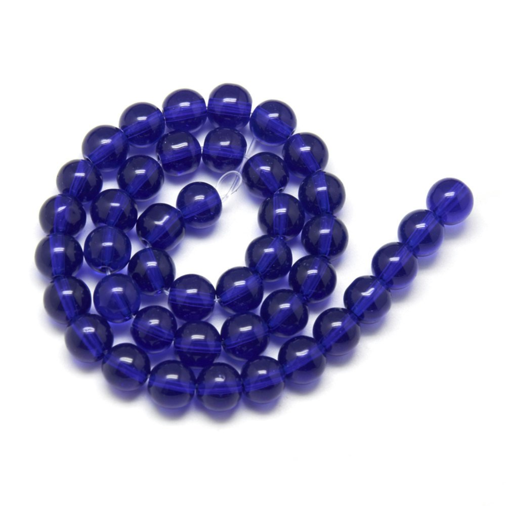 Glaspärlor, Blue, 6mm