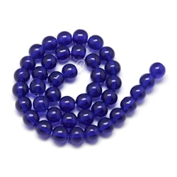 Glaspärlor, Blue, 6mm