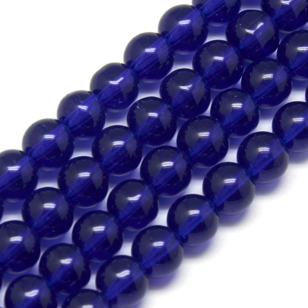 Glaspärlor, Blue, 6mm