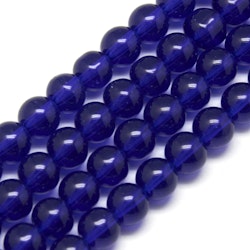 Glaspärlor, Blue, 6mm