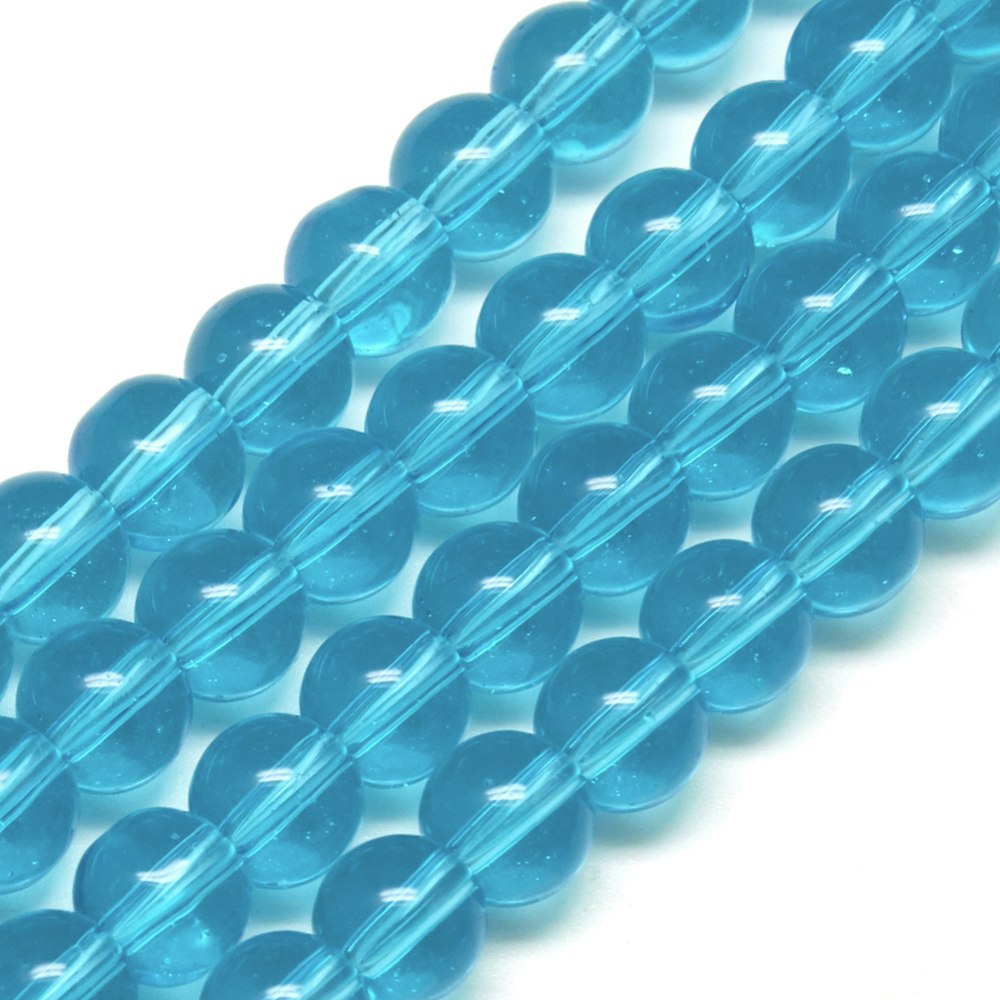 Glaspärlor, Dodger Blue, 4mm