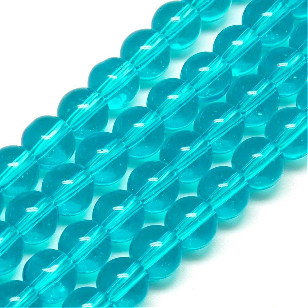 Glaspärlor, Dodger Blue, 6mm