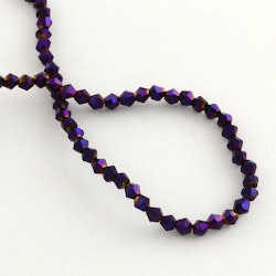 Glaspärlor, Bicone, Purple, 4mm