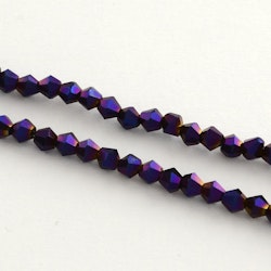 Glaspärlor, Bicone, Purple, 4mm