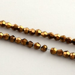 Glaspärlor, Bicone, Copper, 4mm