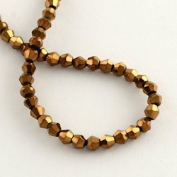 Glaspärlor, Bicone, Copper, 4mm
