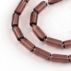 Glaspärlor, Tube, Purple, 15x6mm