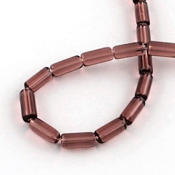 Glaspärlor, Tube, Purple, 15x6mm