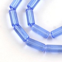 Glaspärlor, Tube, Cornflower Blue, 15x6mm