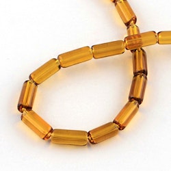 Glaspärlor, Tube, Chocolate, 15x6mm