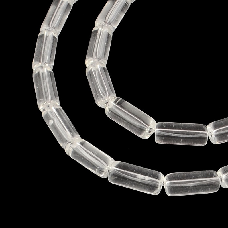 Glaspärlor, Tube, Clear, 10x4mm