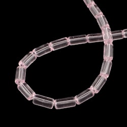 Glaspärlor, Tube, Pearl Pink, 10x4mm