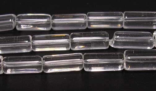 Glaspärlor, Tube, Clear, 10x4mm