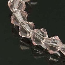 Glaspärlor, Bicone, Pink, 4mm