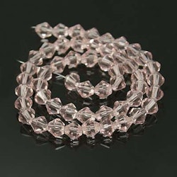 Glaspärlor, Bicone, Pink, 4mm