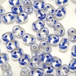 Matubo Tjeckiska Super Duo, Crystal Blue Lined "00030-44836"
